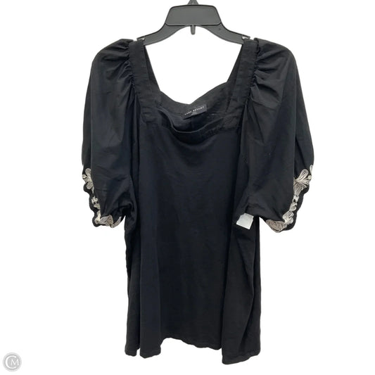 Top Short Sleeve By Lane Bryant In Black, Size: 3x