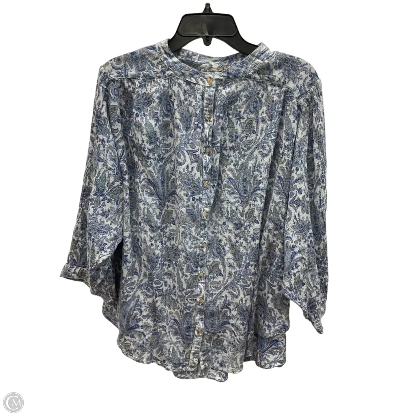 Top 3/4 Sleeve By Pilcro In Blue, Size: 2x
