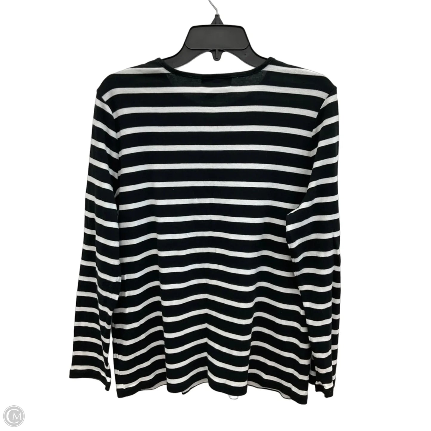 Top Long Sleeve By Lauren By Ralph Lauren In Black & White, Size: 2x