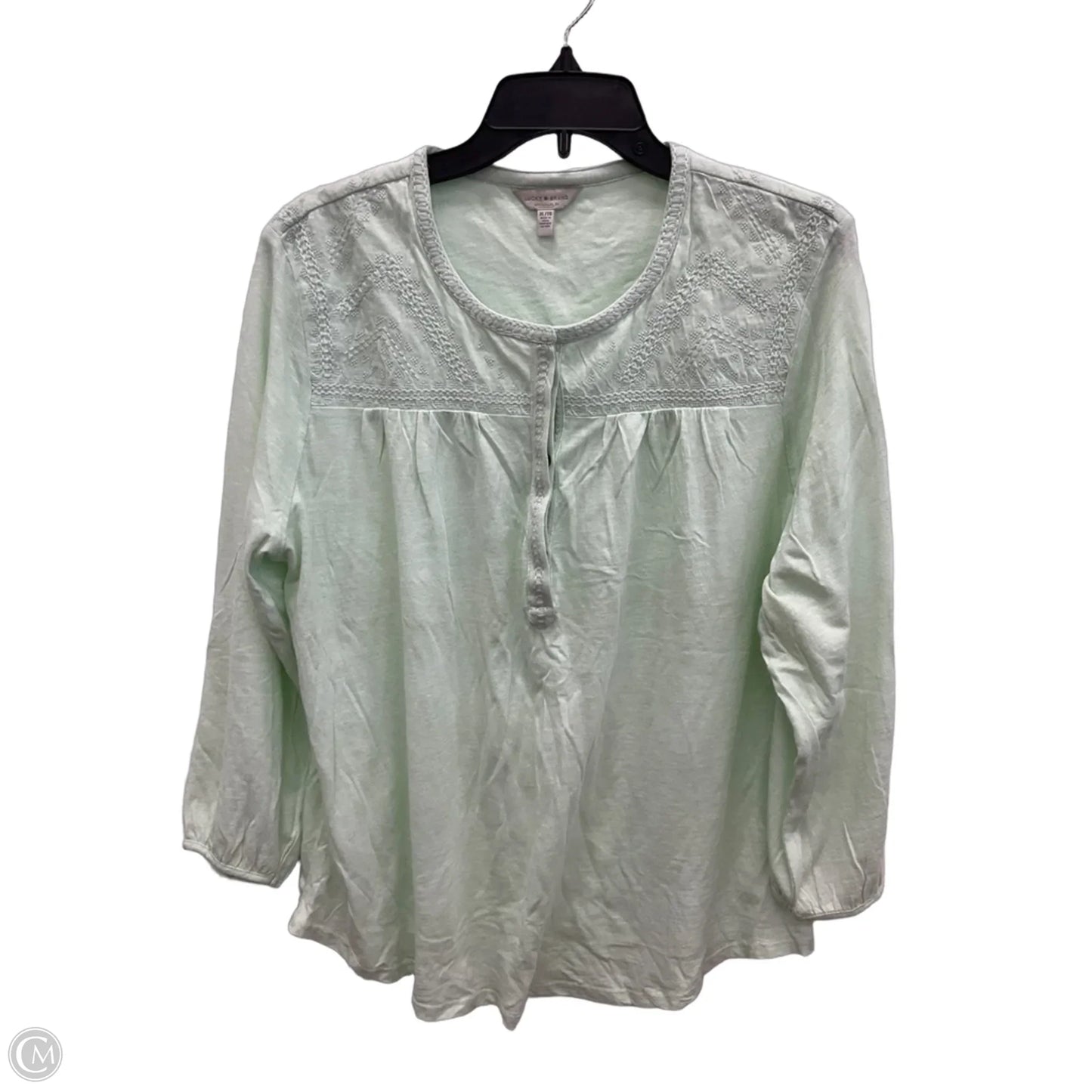 Top Long Sleeve By Lucky Brand In Green, Size: Xl