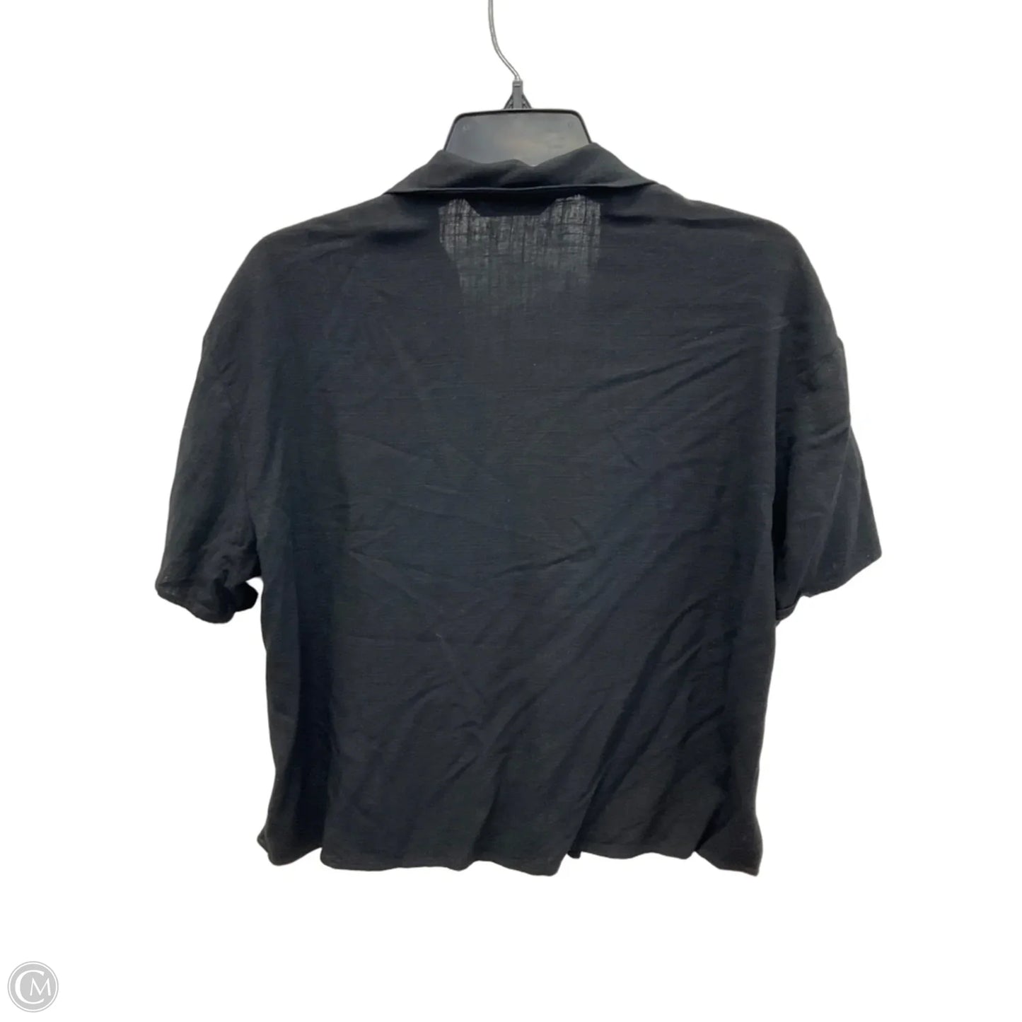 Top Short Sleeve By Stradivarius In Black, Size: L