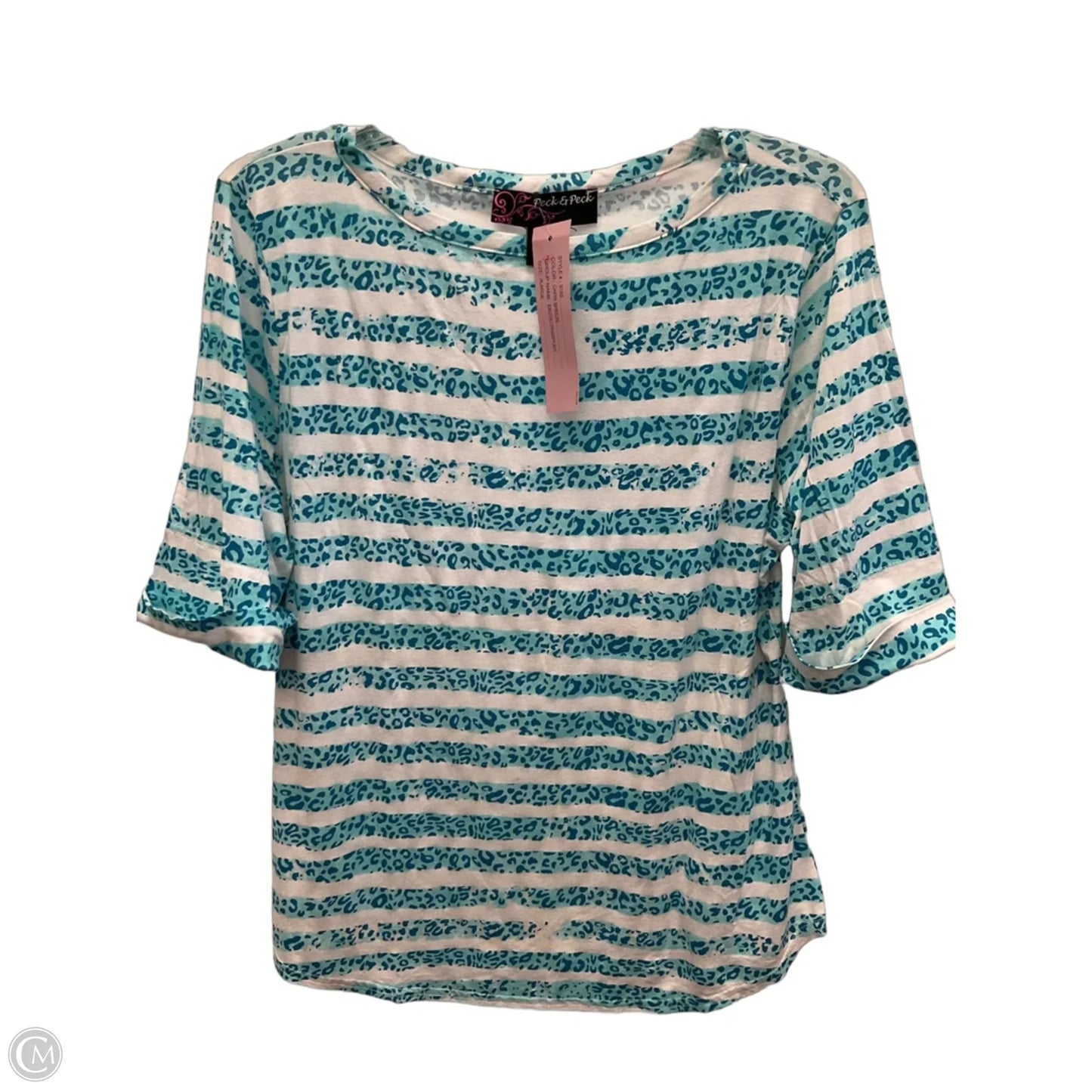 Top 3/4 Sleeve By Peck And Peck In Blue, Size: Xl