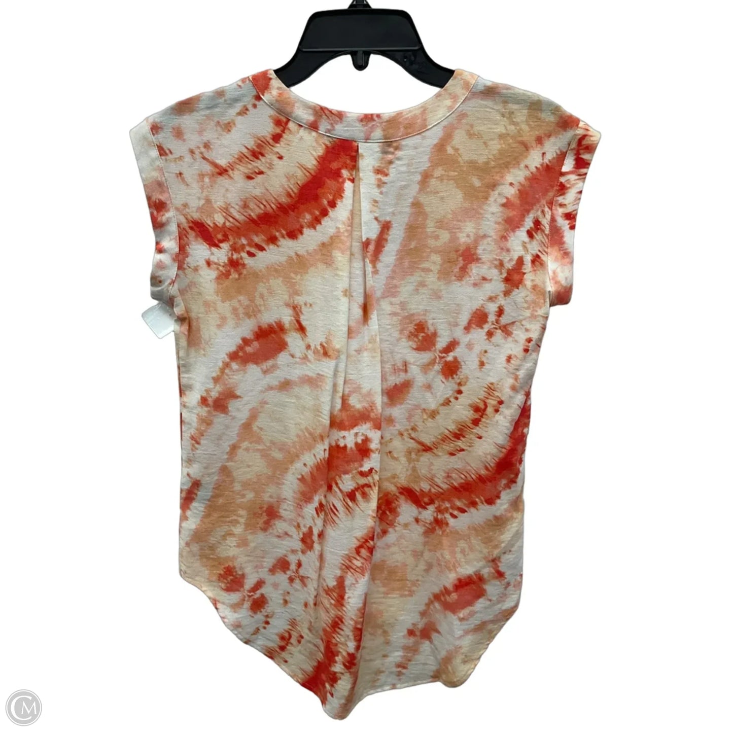 Top Short Sleeve By Simply Vera In Orange & White, Size: Xs