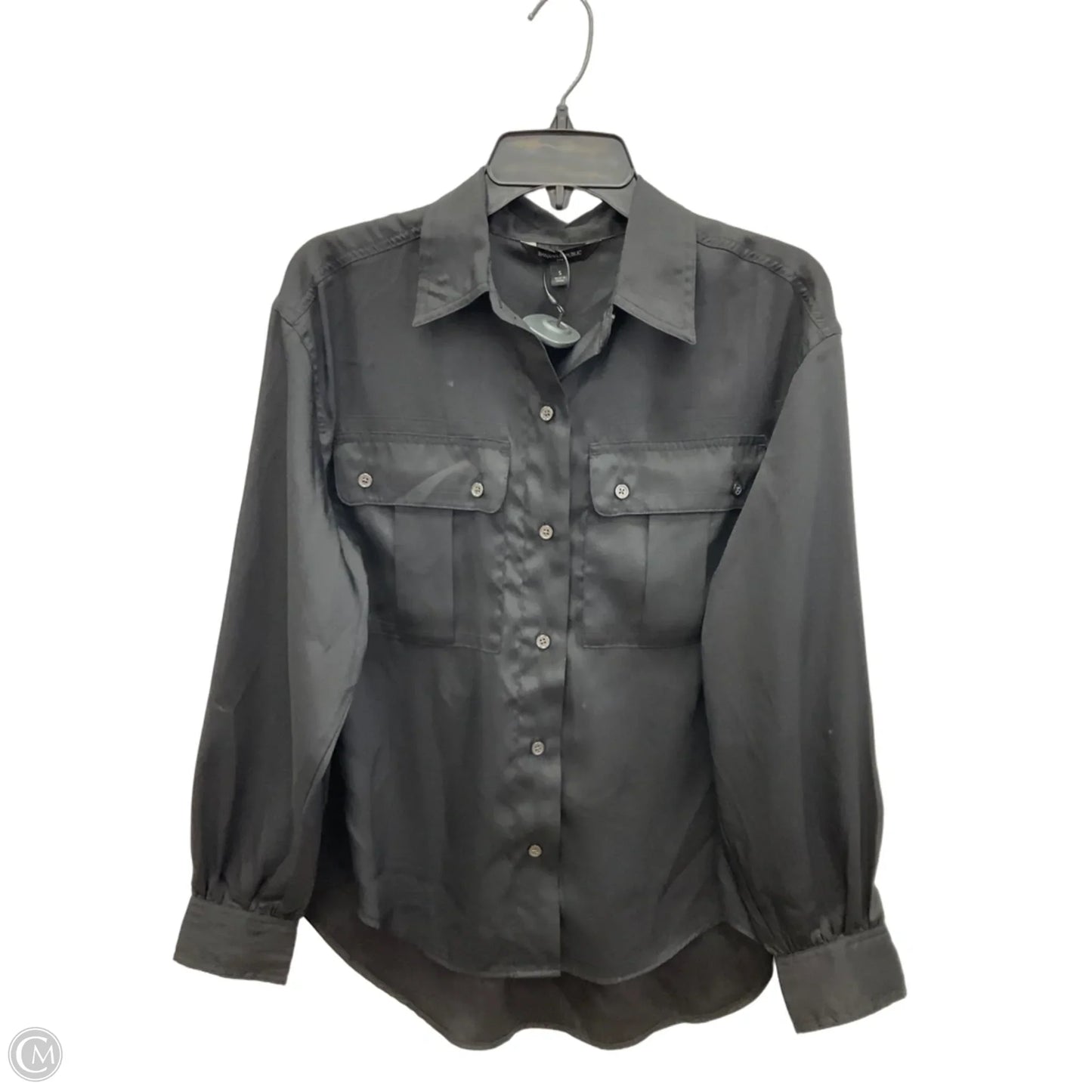 Blouse Long Sleeve By Banana Republic In Black, Size: S