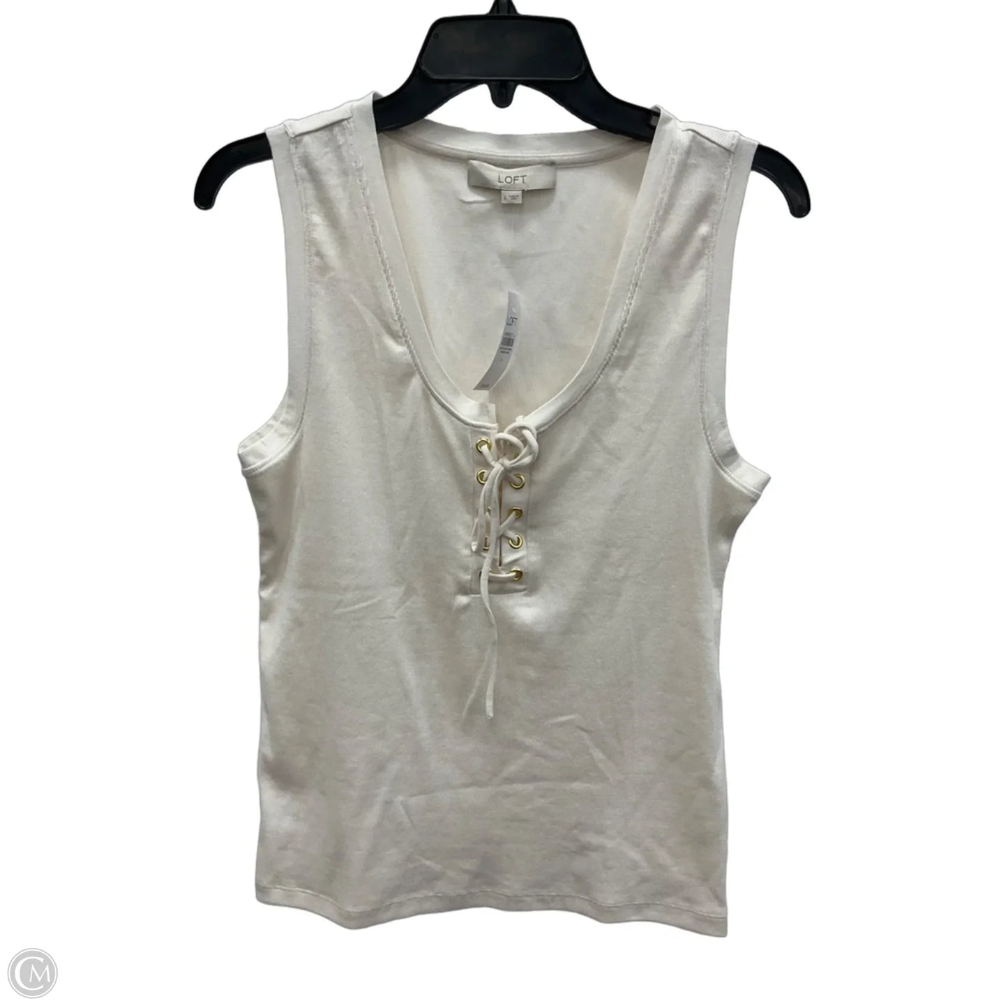 Top Sleeveless By Loft In Cream, Size: L