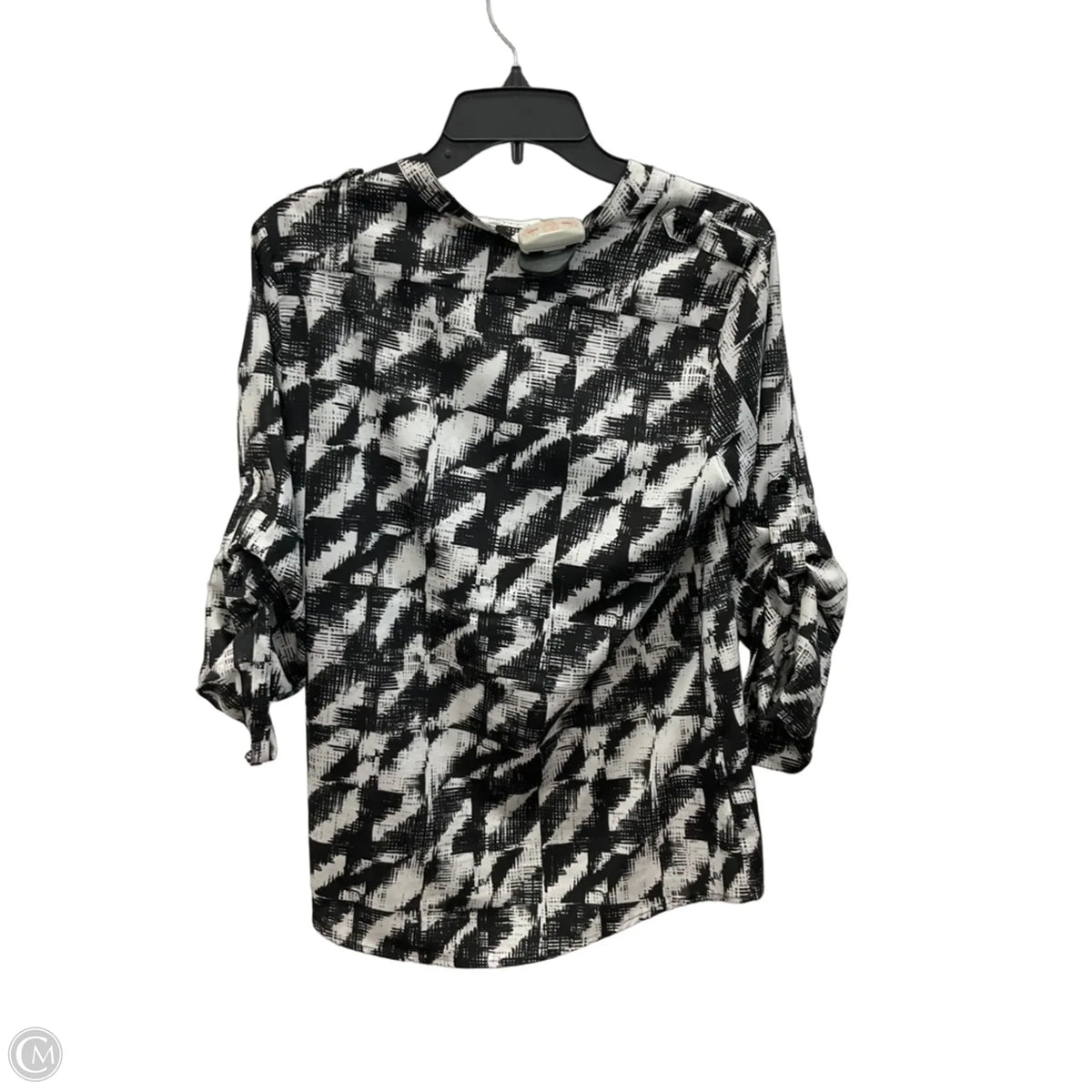 Top Long Sleeve By Calvin Klein In Geometric Pattern, Size: S