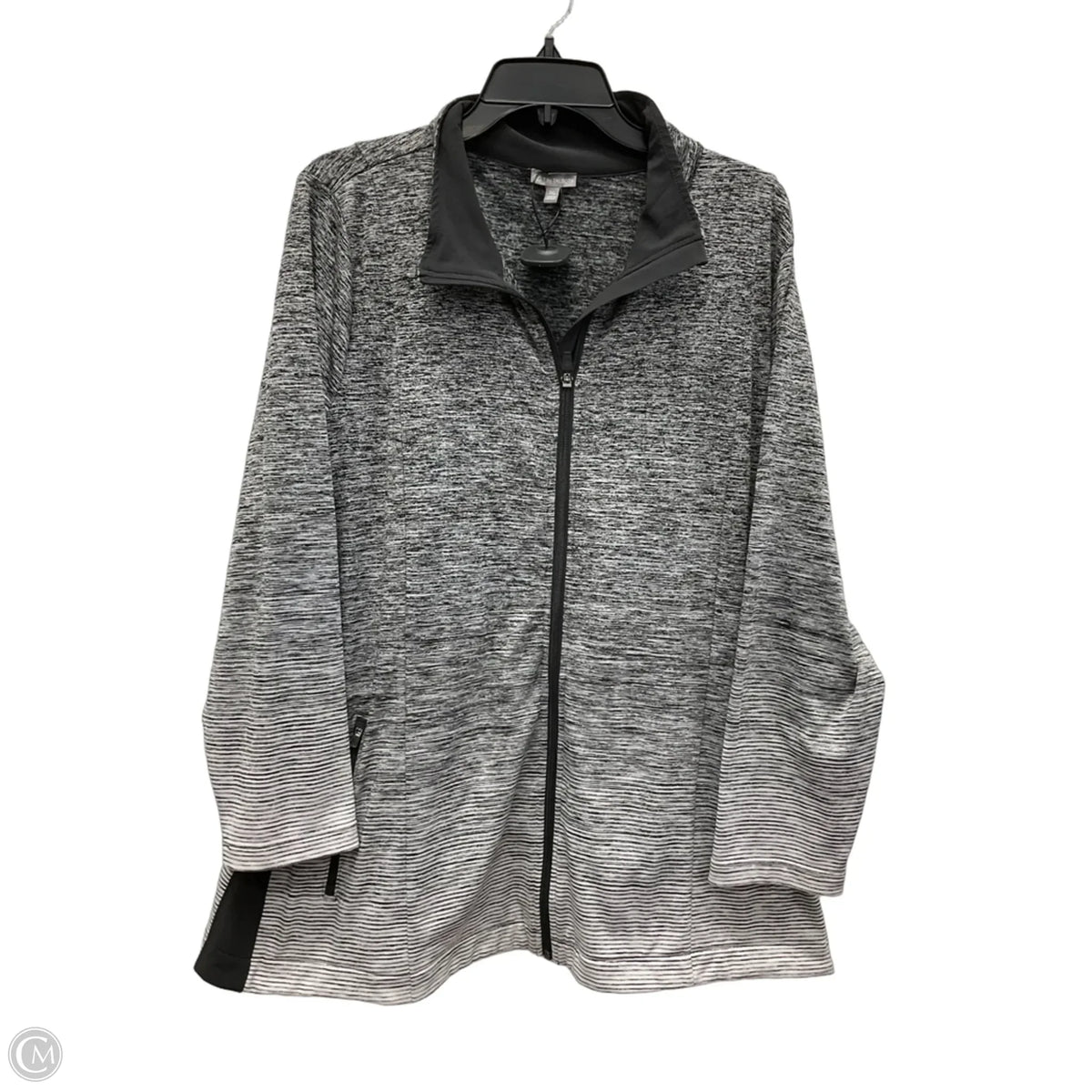 Athletic Jacket By Talbots In Grey, Size: 3x