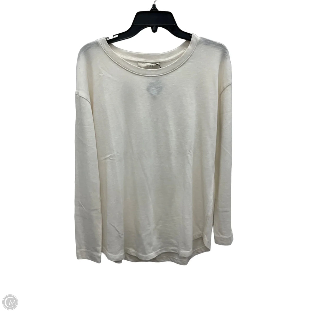 Top Long Sleeve Basic By Loft In White, Size: L