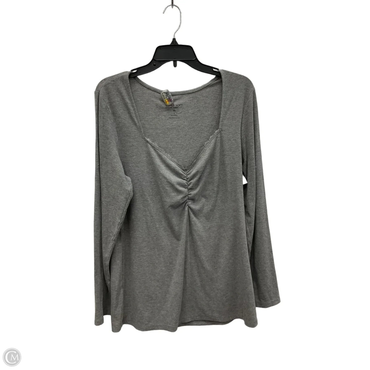 Top Long Sleeve By Cmf In Grey, Size: 2