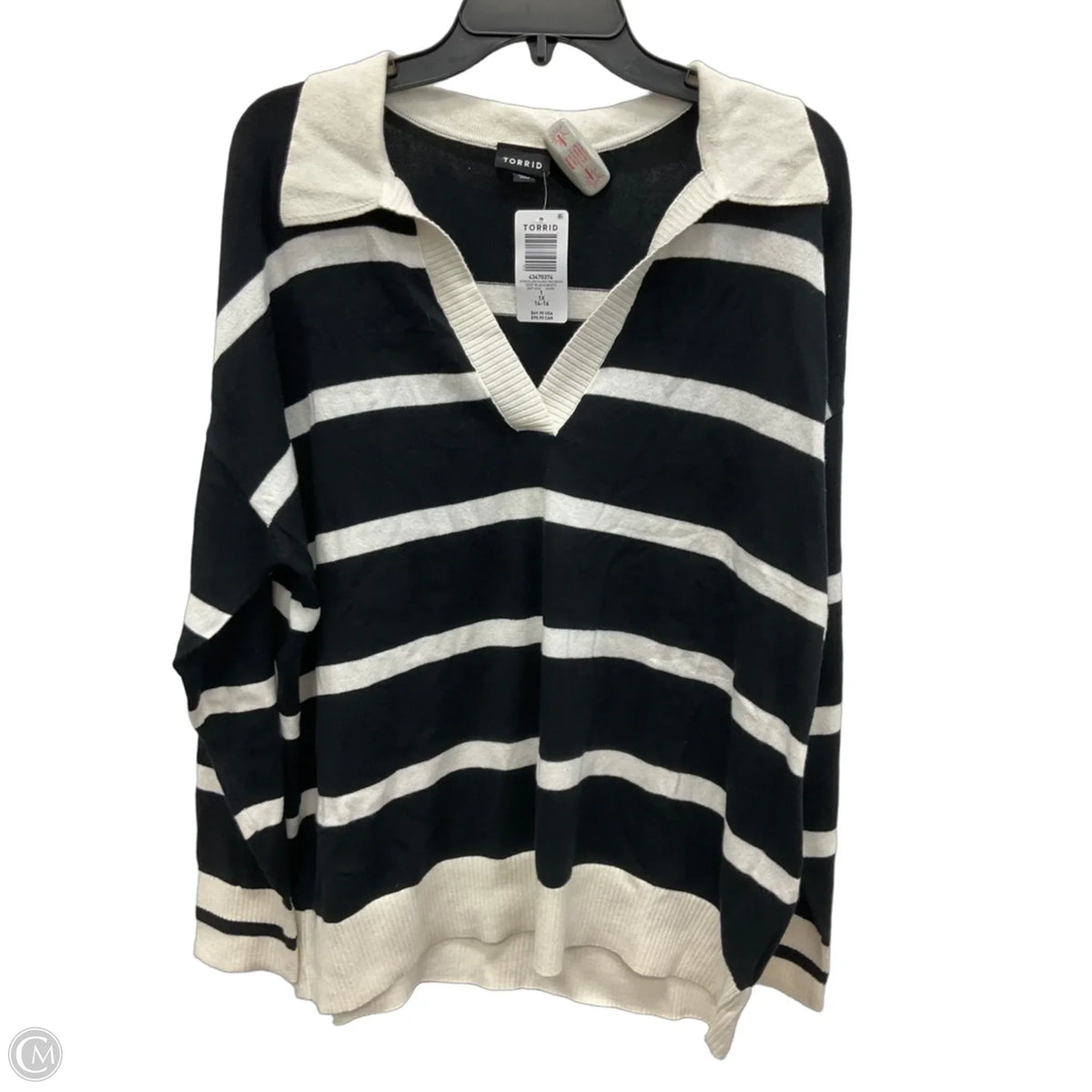 Top Long Sleeve By Torrid In Striped Pattern, Size: 1x