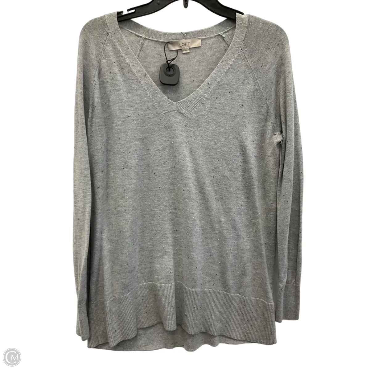 Sweater Cardigan By Loft In Grey, Size: M