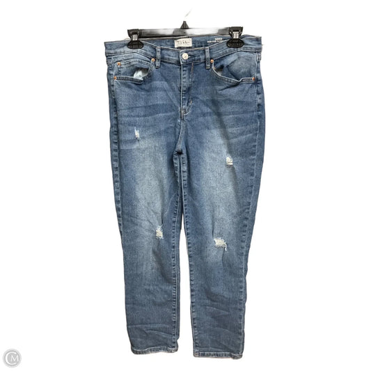 Jeans Cropped By Nicole Miller In Blue Denim, Size: 12