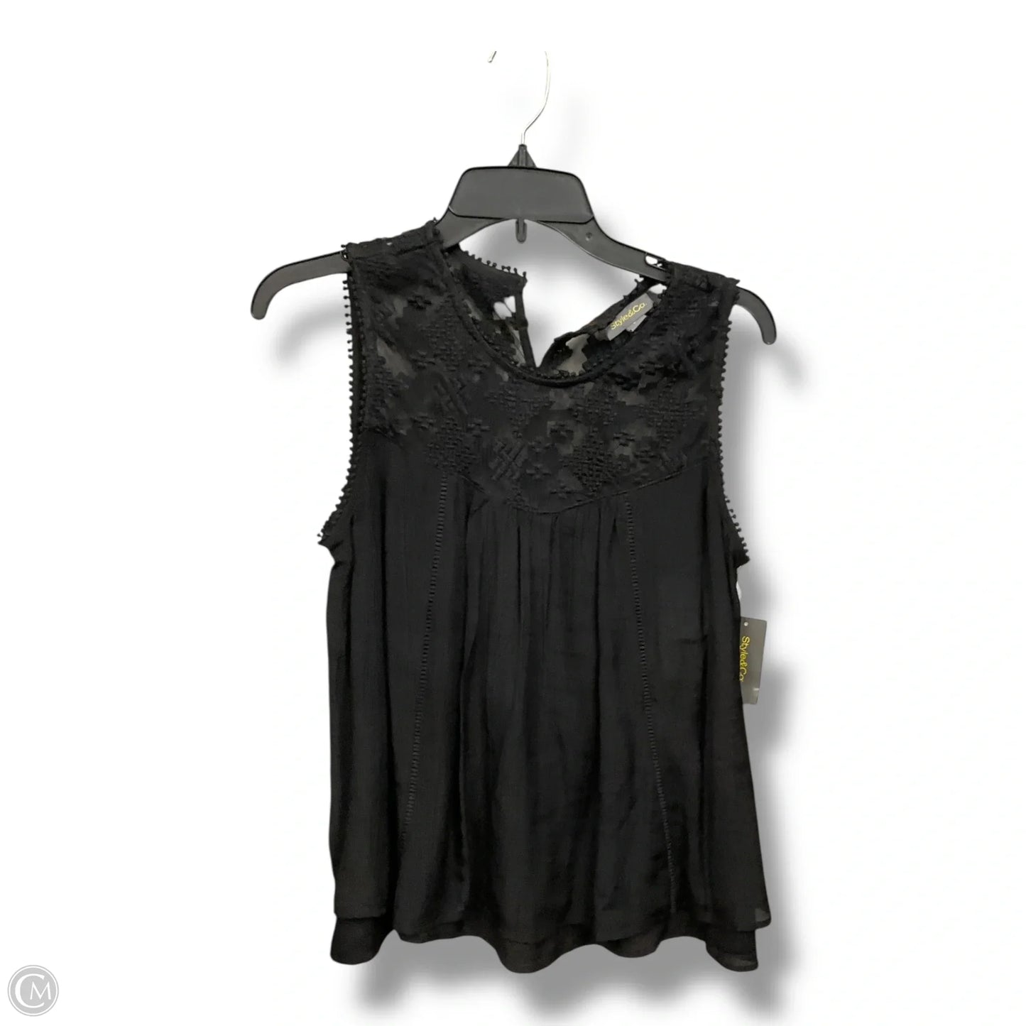 Top Sleeveless By Style And Company In Black, Size: S