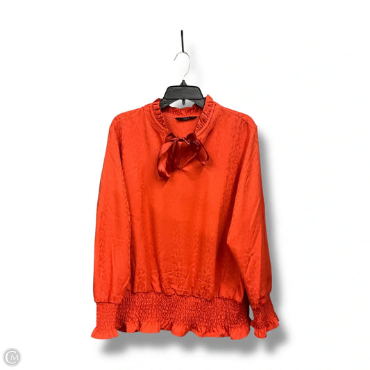 Blouse Long Sleeve By Cmc In Orange, Size: 1x