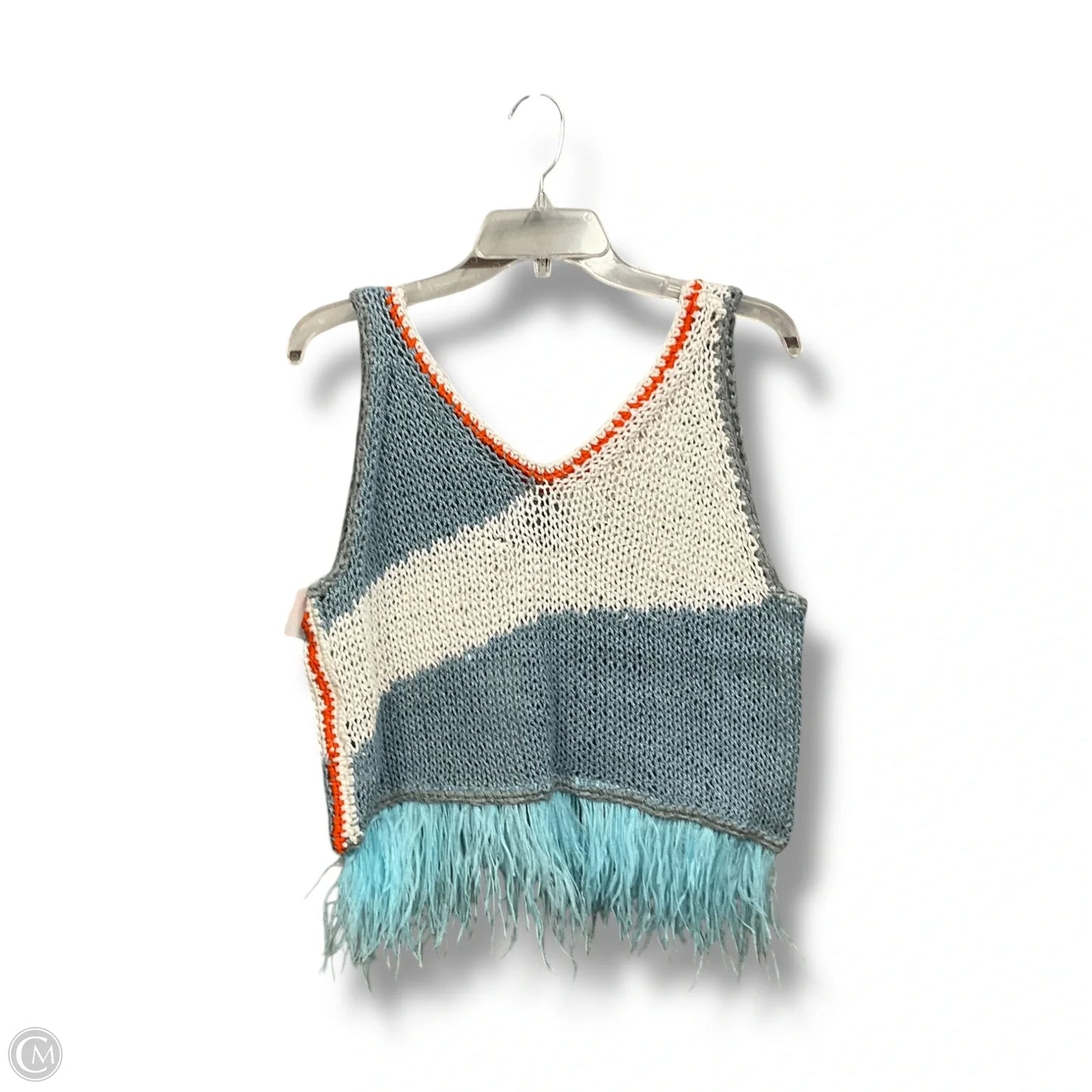 Top Sleeveless By Anthropologie In Blue & White, Size: L