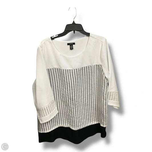 Blouse 3/4 Sleeve By Alfani In White, Size: 2x