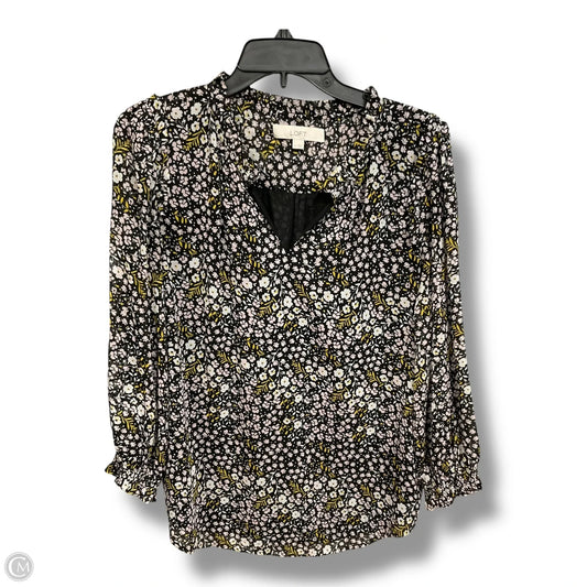 Blouse Long Sleeve By Loft In Floral Print, Size: M