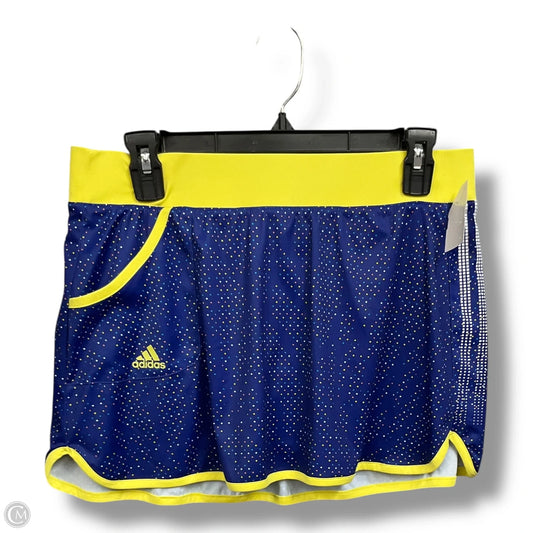 Athletic Skirt By Adidas In Blue & Yellow, Size: M