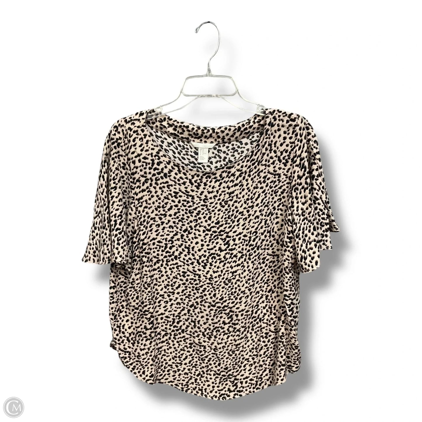 Top Short Sleeve By H&m In Animal Print, Size: M