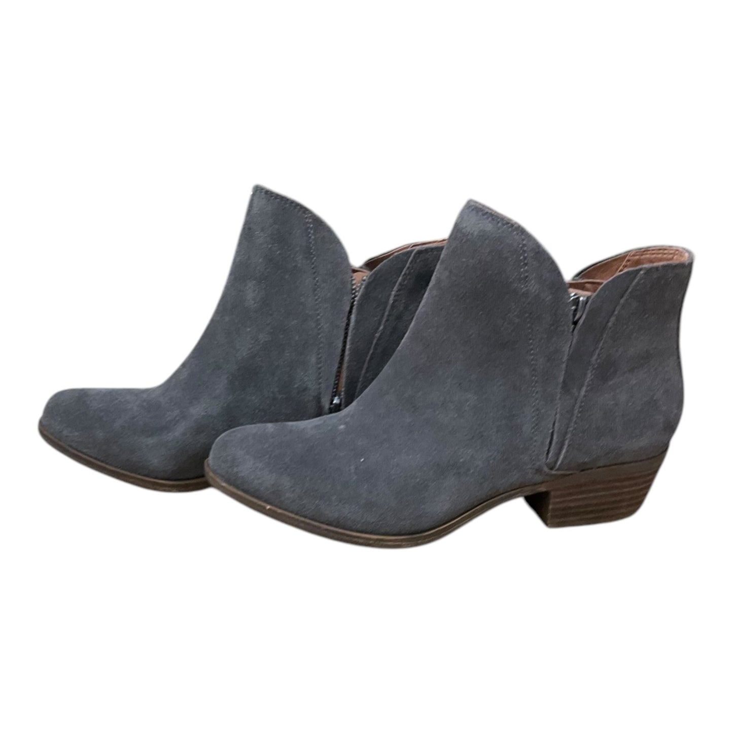 Boots Ankle Heels By Lucky Brand In Grey, Size: 9