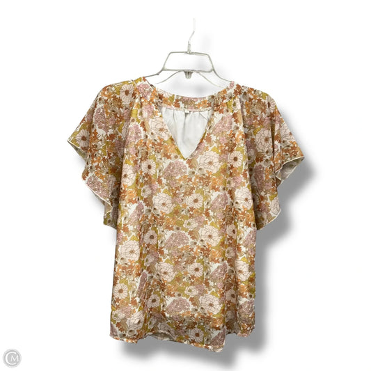 Top Short Sleeve By Cmc In Floral Print, Size: S