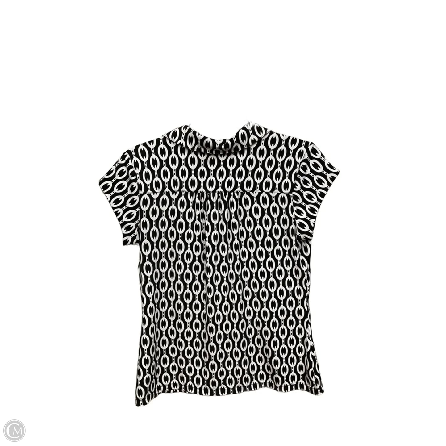Top Short Sleeve By Alfani In Black & White, Size: Mp