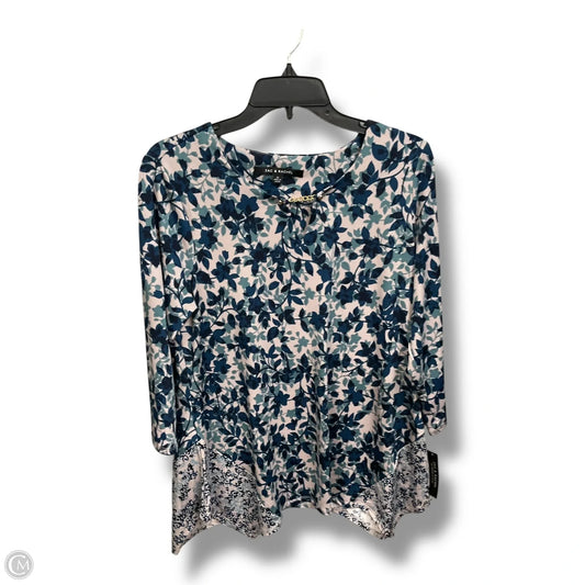 Blouse 3/4 Sleeve By Zac And Rachel In Floral Print, Size: M