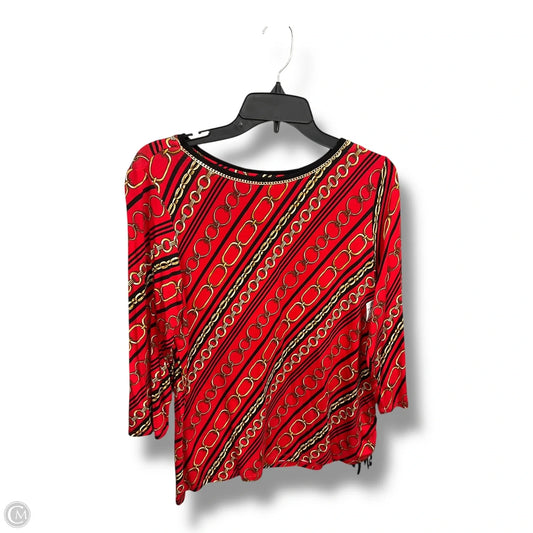 Blouse 3/4 Sleeve By Ruby Rd In Red, Size: Lp
