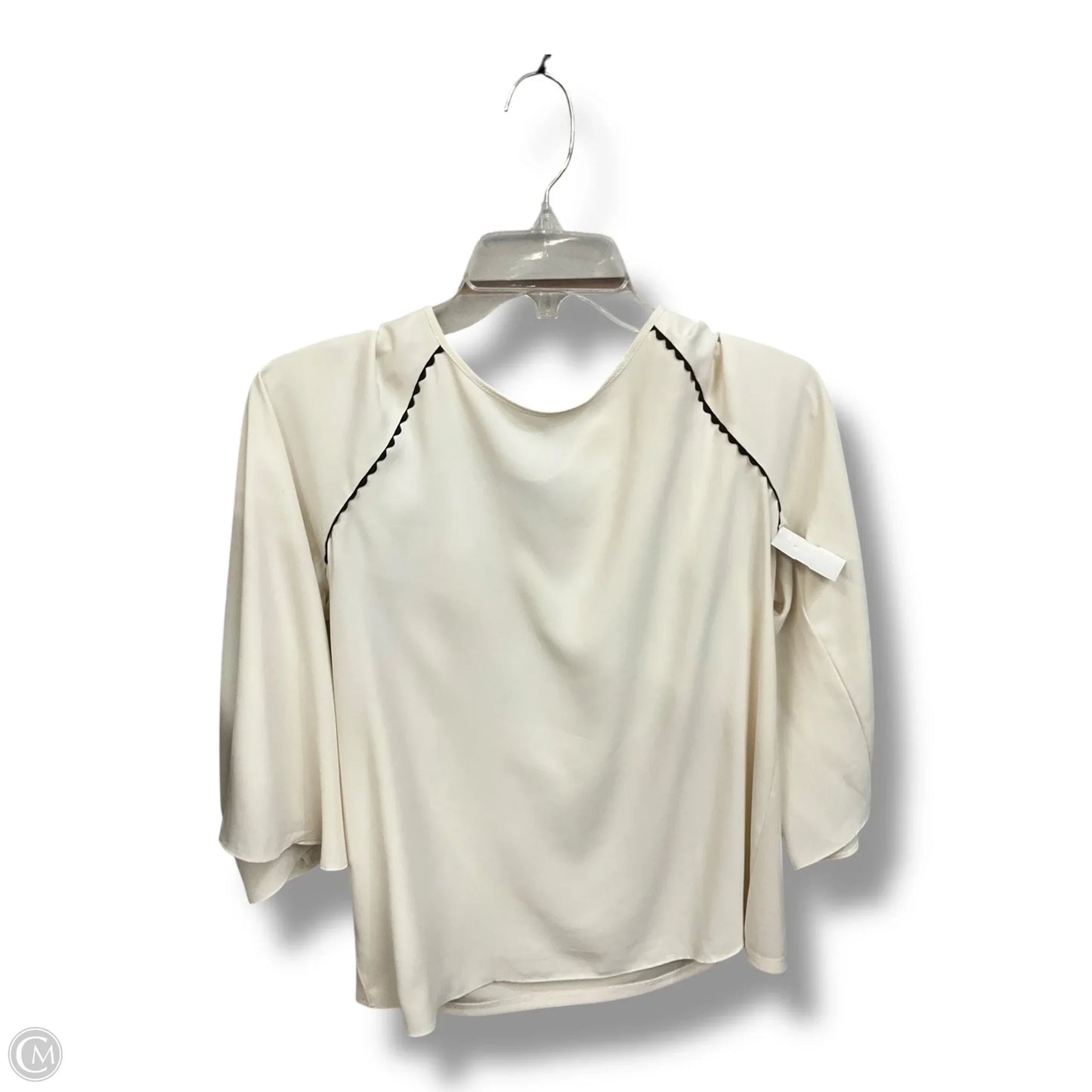 Blouse Long Sleeve By Ann Taylor In Cream, Size: S