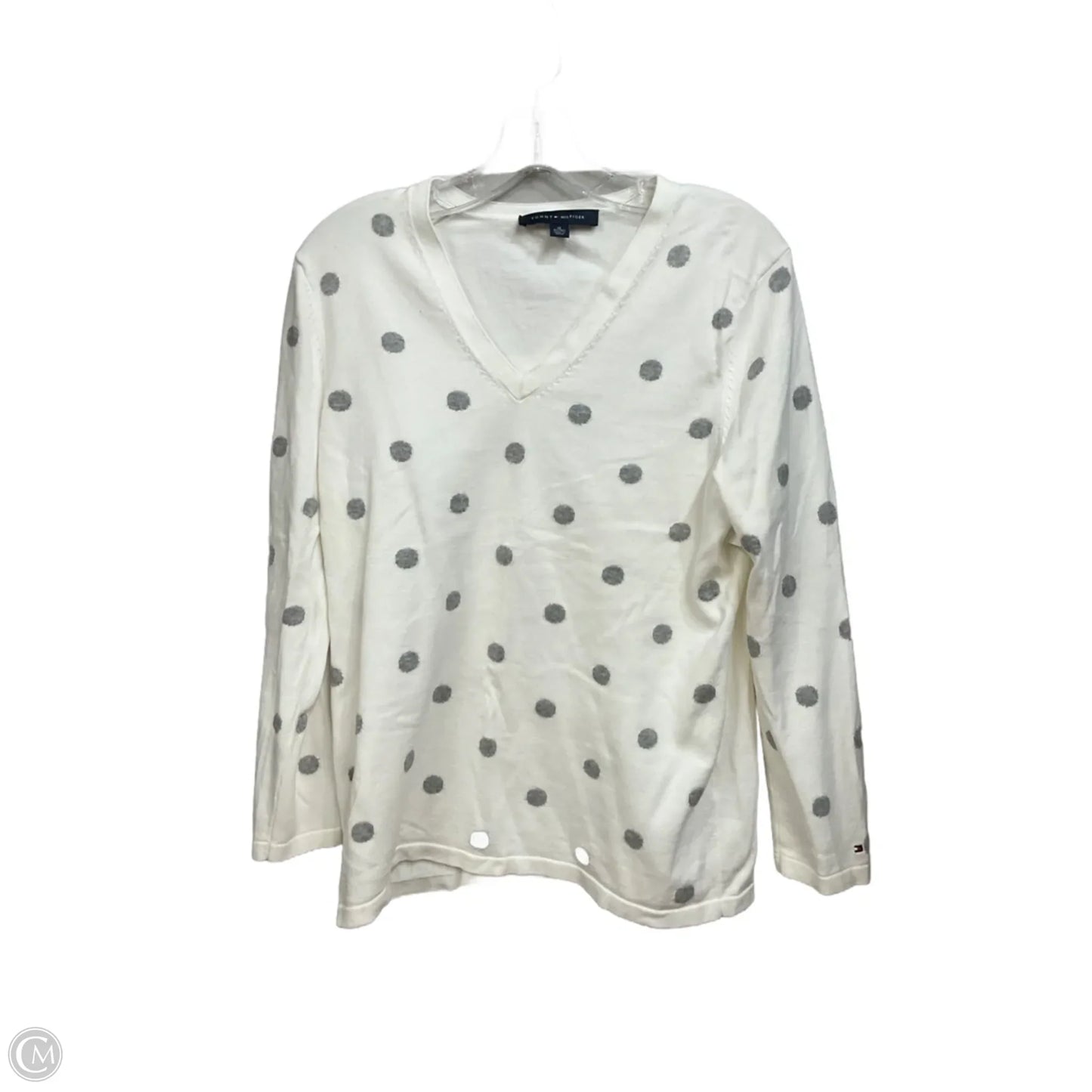 Top Long Sleeve By Tommy Hilfiger In Polkadot Pattern, Size: Xl