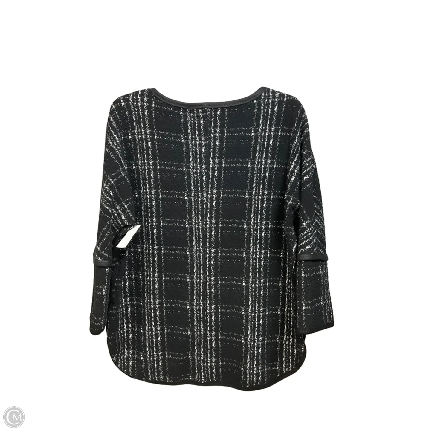 Top 3/4 Sleeve By Max Studio In Black & White, Size: M