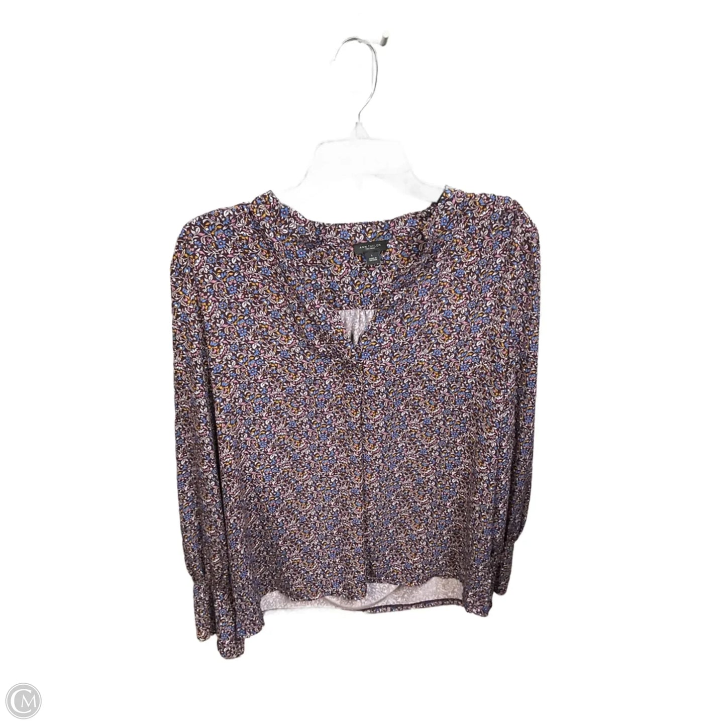 Blouse Long Sleeve By Ann Taylor In Paisley Print, Size: L