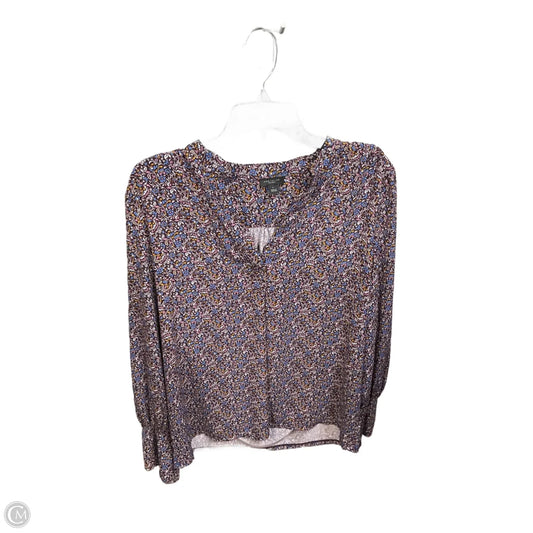 Blouse Long Sleeve By Ann Taylor In Paisley Print, Size: L