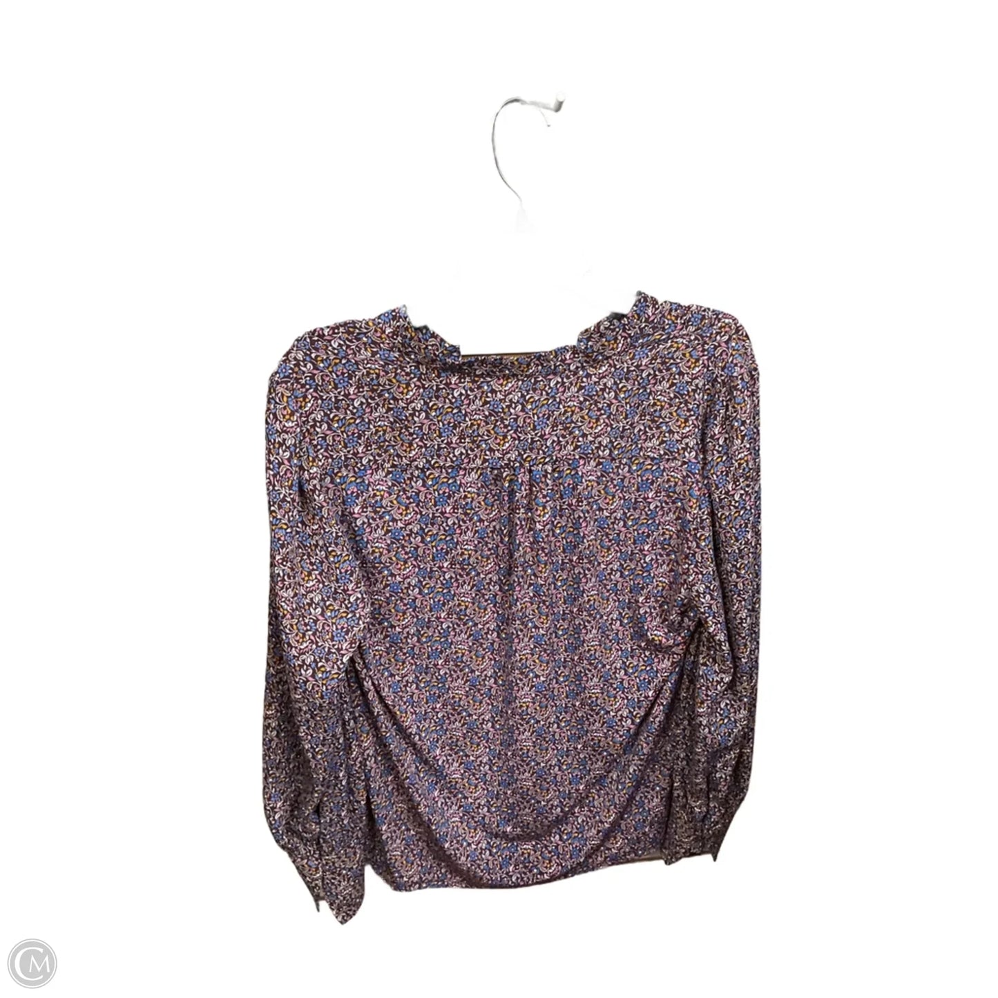 Blouse Long Sleeve By Ann Taylor In Paisley Print, Size: L