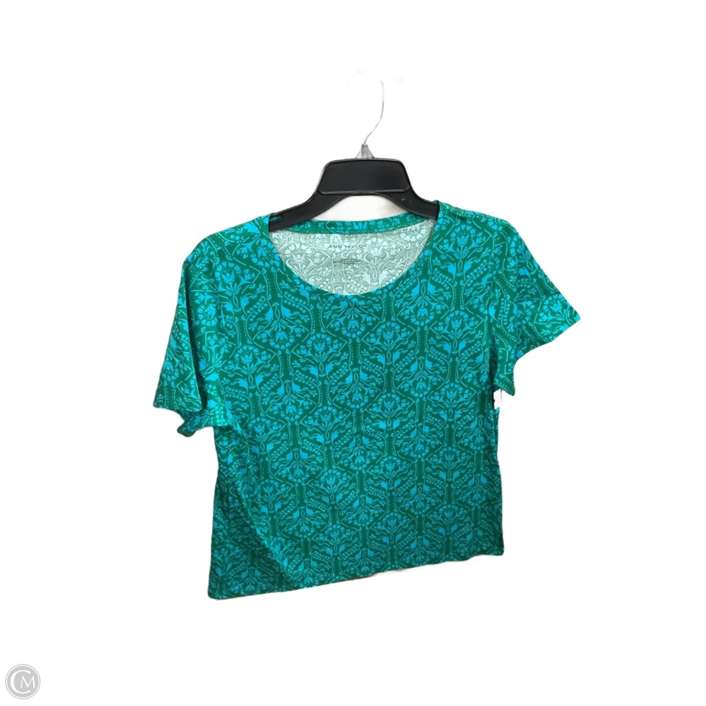 Top Short Sleeve By Ann Taylor In Blue & Green, Size: L