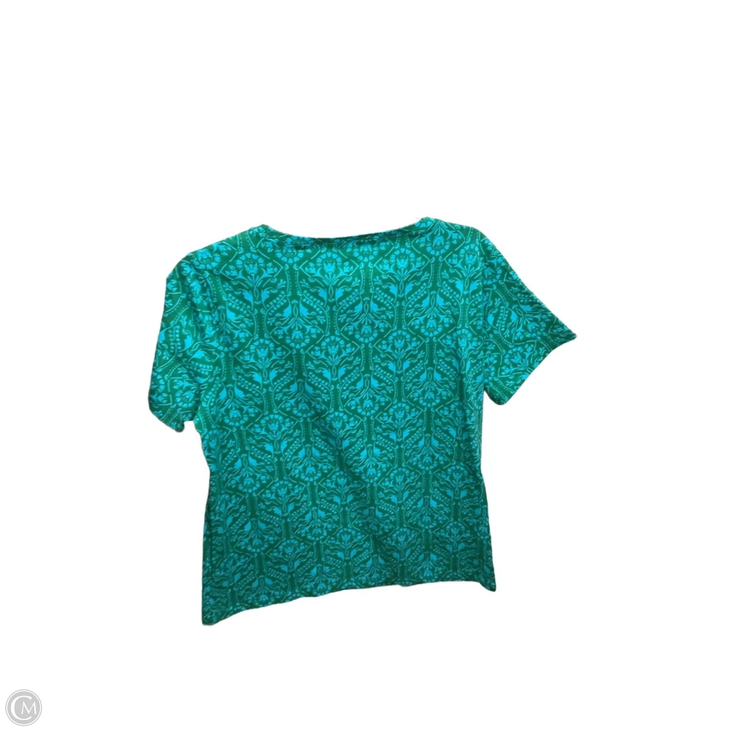 Top Short Sleeve By Ann Taylor In Blue & Green, Size: L