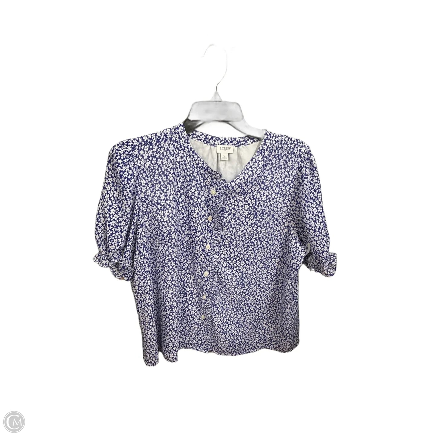 Top Short Sleeve By J. Crew In Purple & White, Size: L