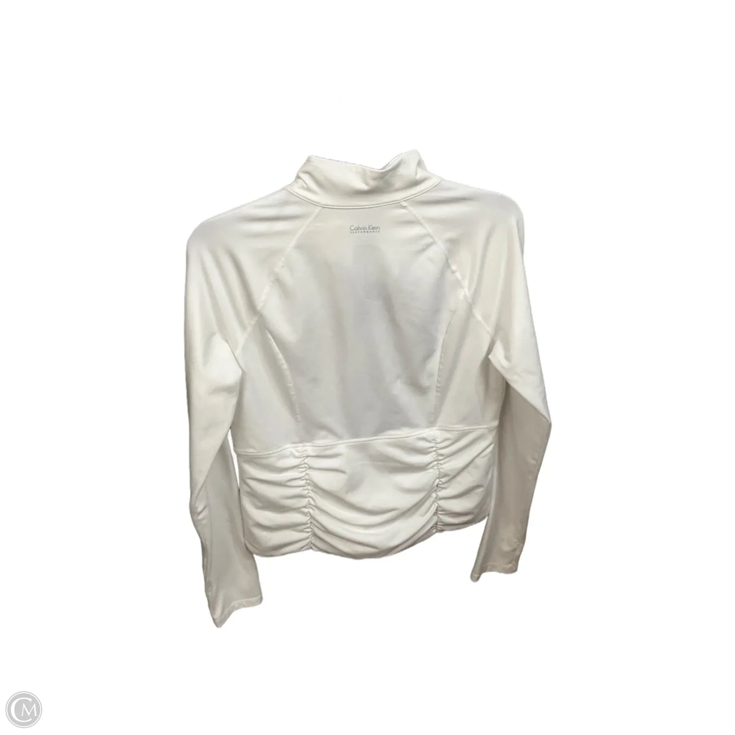Athletic Jacket By Calvin Klein In White, Size: L