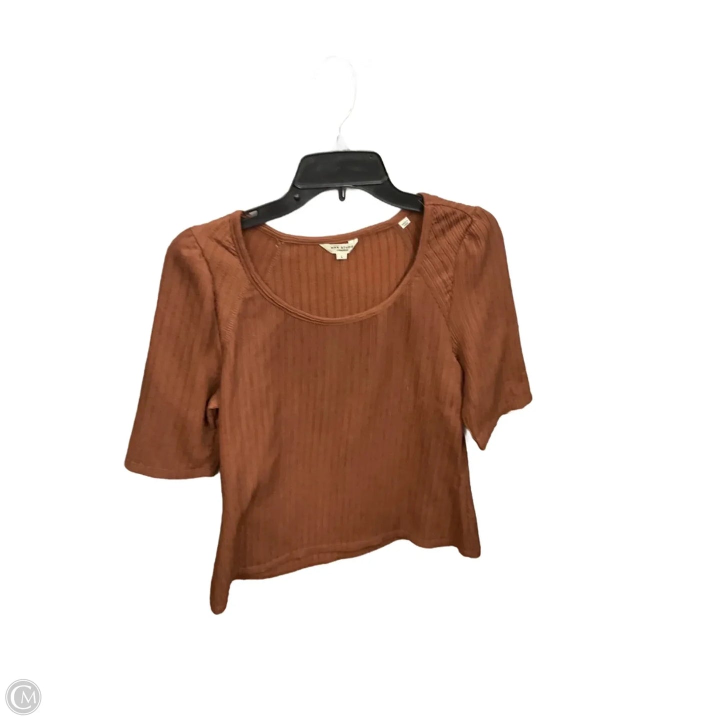 Top Short Sleeve By Max Studio In Brown, Size: L