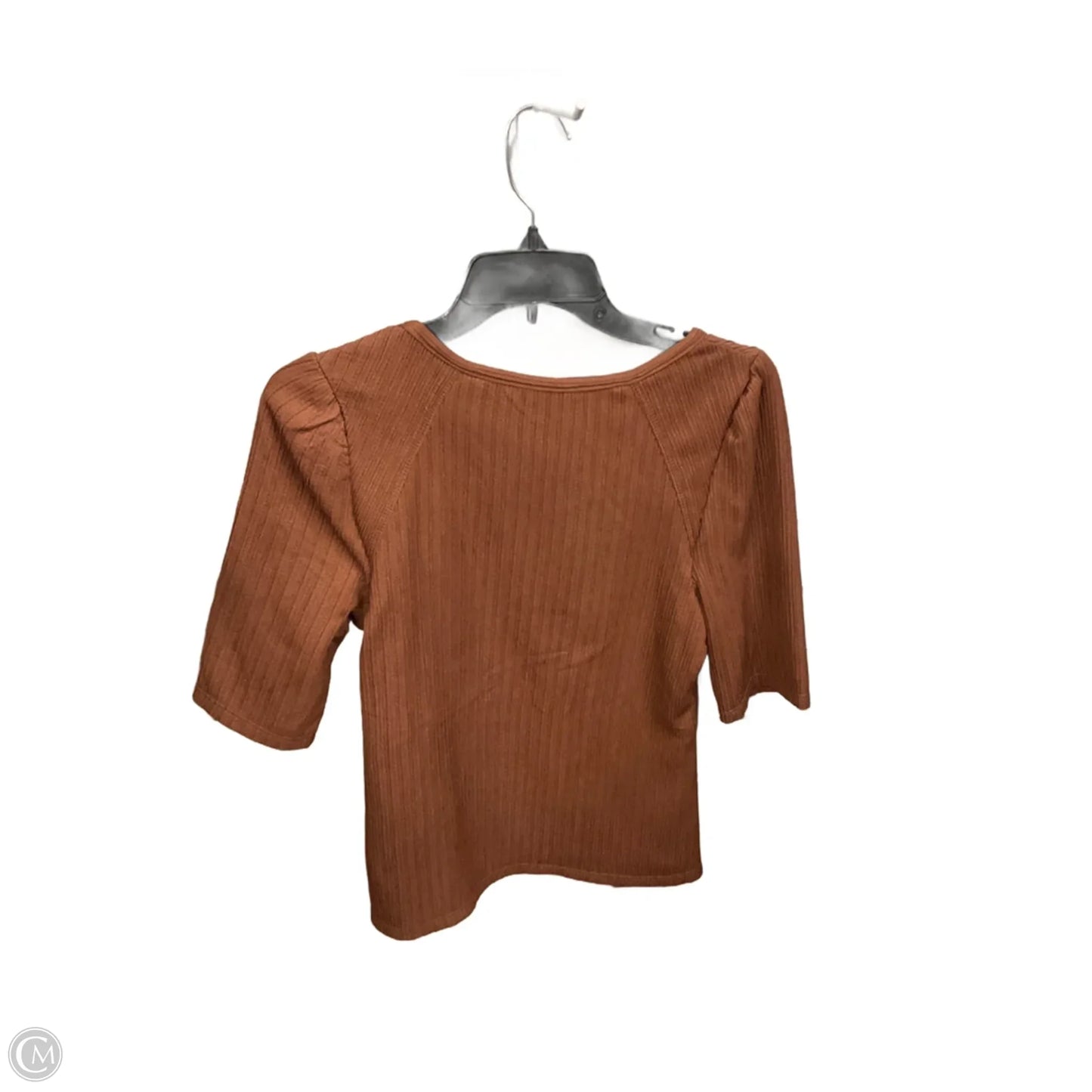 Top Short Sleeve By Max Studio In Brown, Size: L