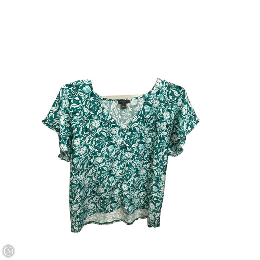 Top Short Sleeve By Ann Taylor In Floral Print, Size: L