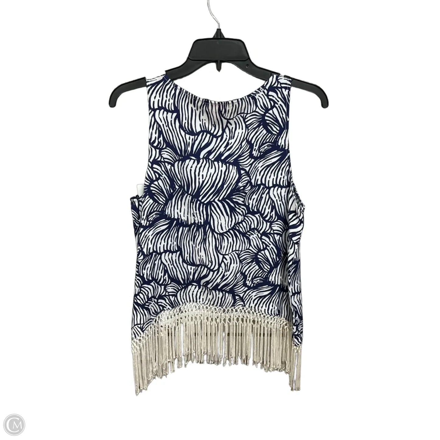 Top Sleeveless Designer By Lilly Pulitzer In Blue & White, Size: M