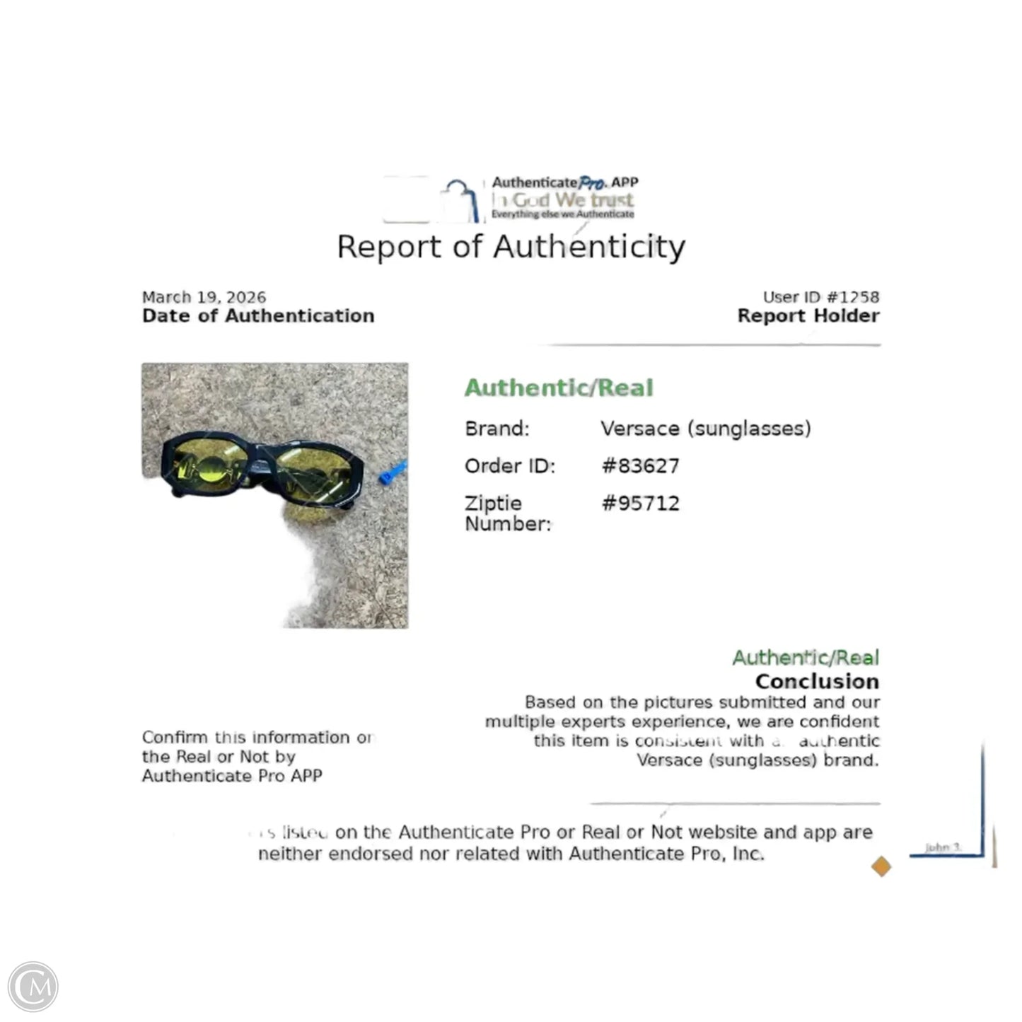 Sunglasses Luxury Designer By Versace