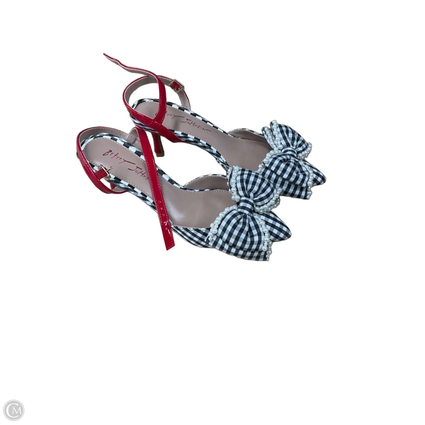 Shoes Heels Kitten By Betsey Johnson In Black & White, Size: 7