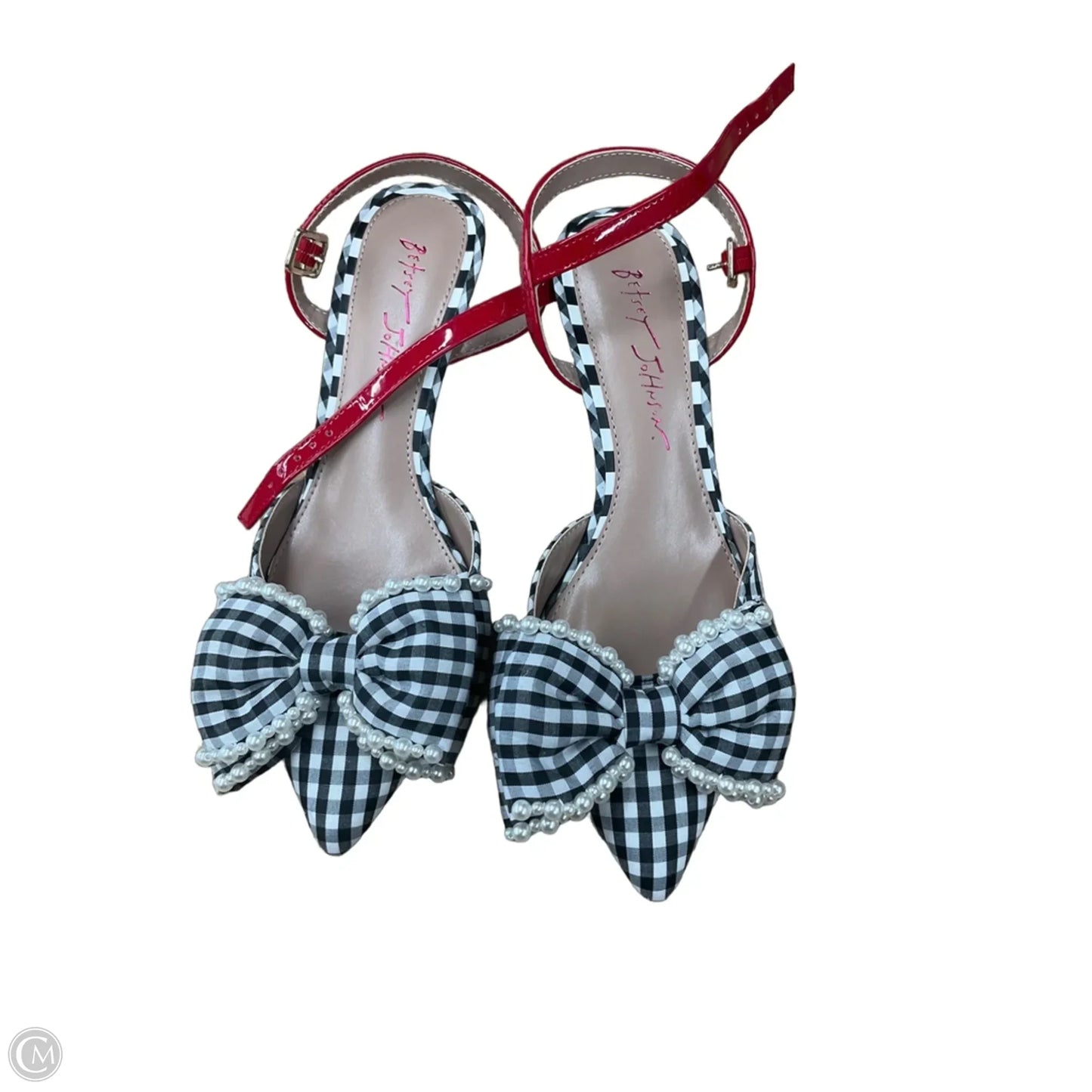 Shoes Heels Kitten By Betsey Johnson In Black & White, Size: 7