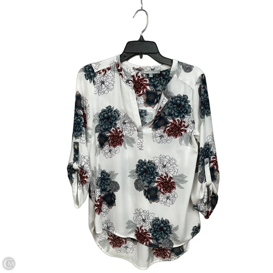 Blouse Long Sleeve By Daniel Rainn In Floral Print, Size: M