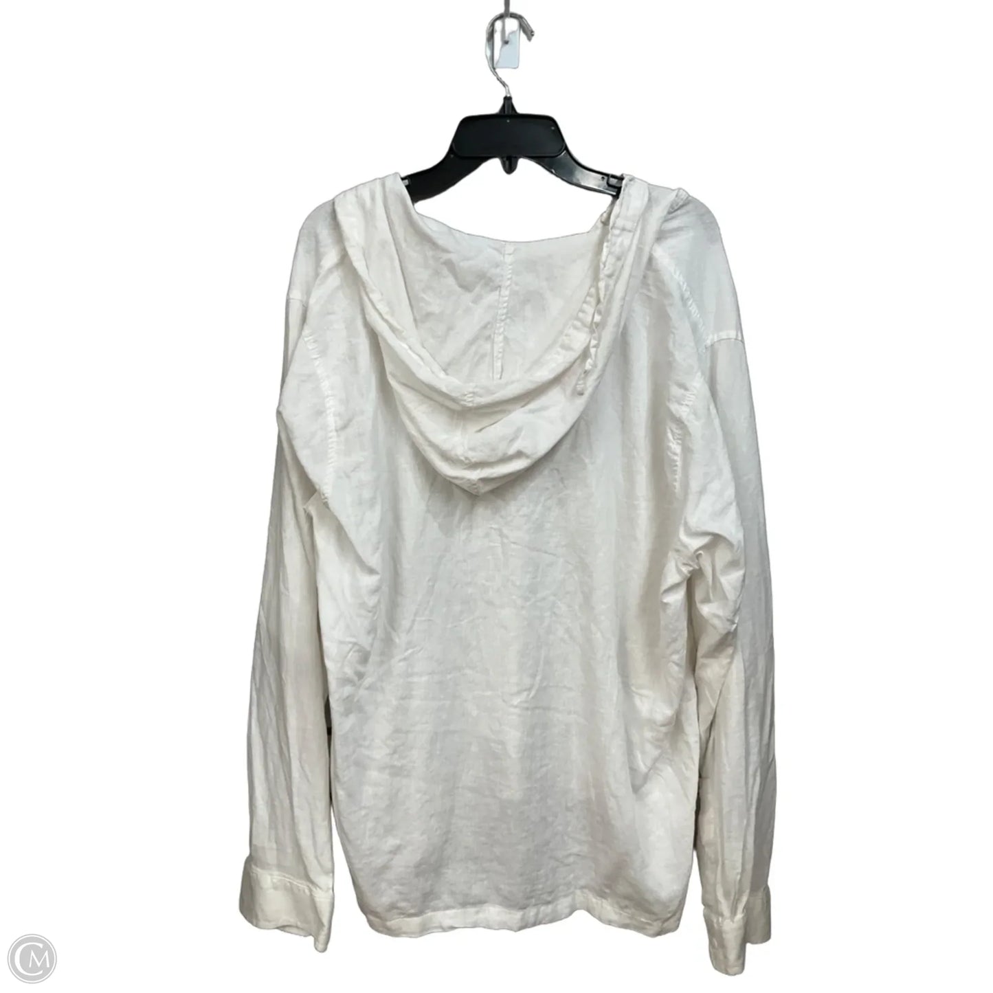 Top Long Sleeve By Saks Fifth Avenue In Cream, Size: Xxl