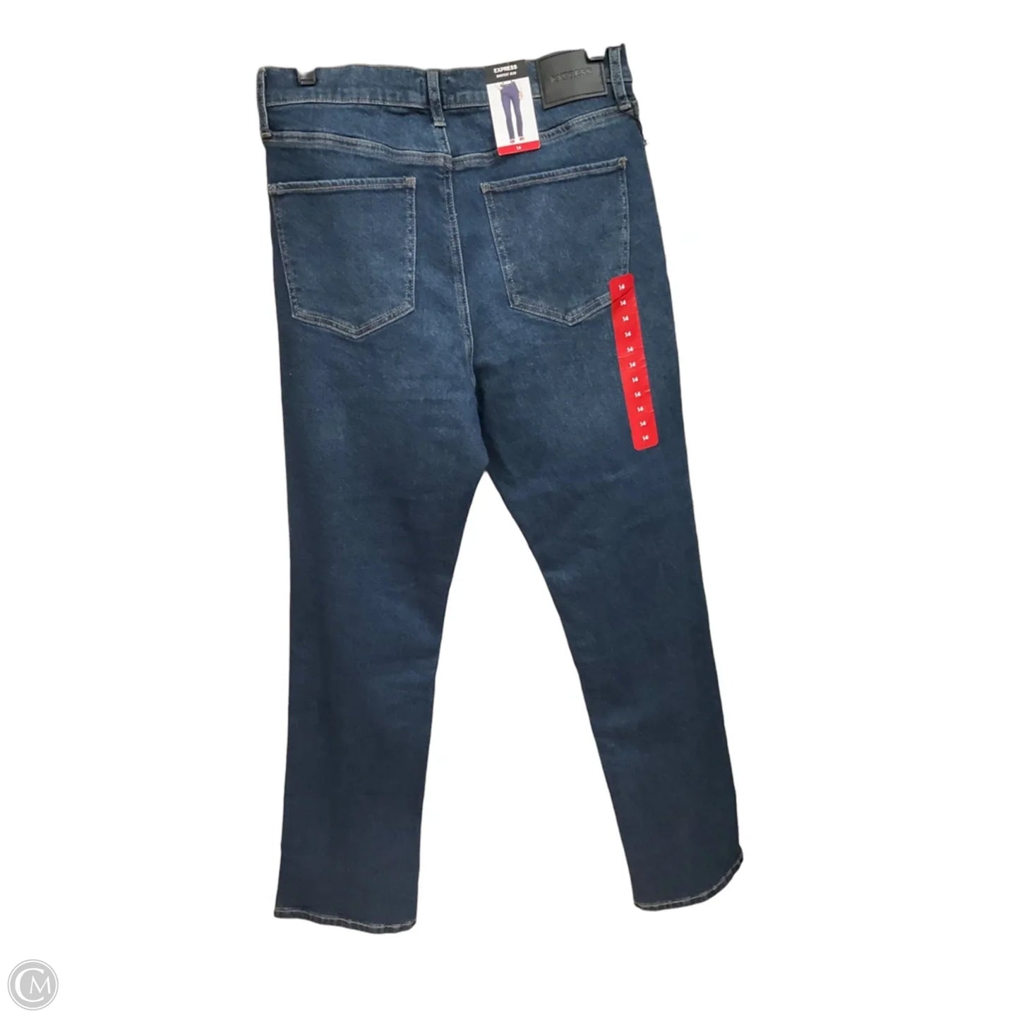 Jeans Boot Cut By Express In Blue Denim, Size: 14
