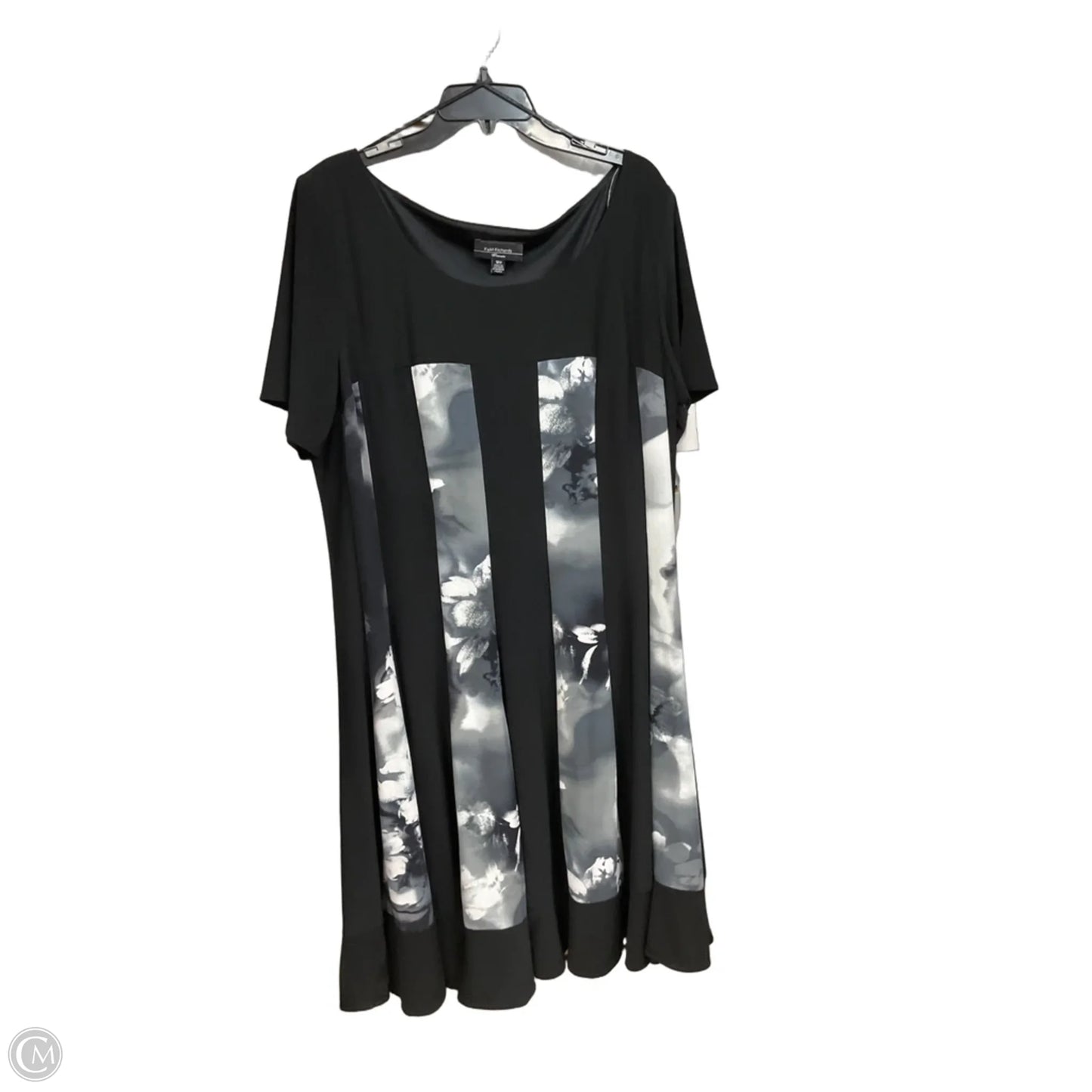 Dress Casual Midi By R And M Richards In Black & Grey, Size: 2x
