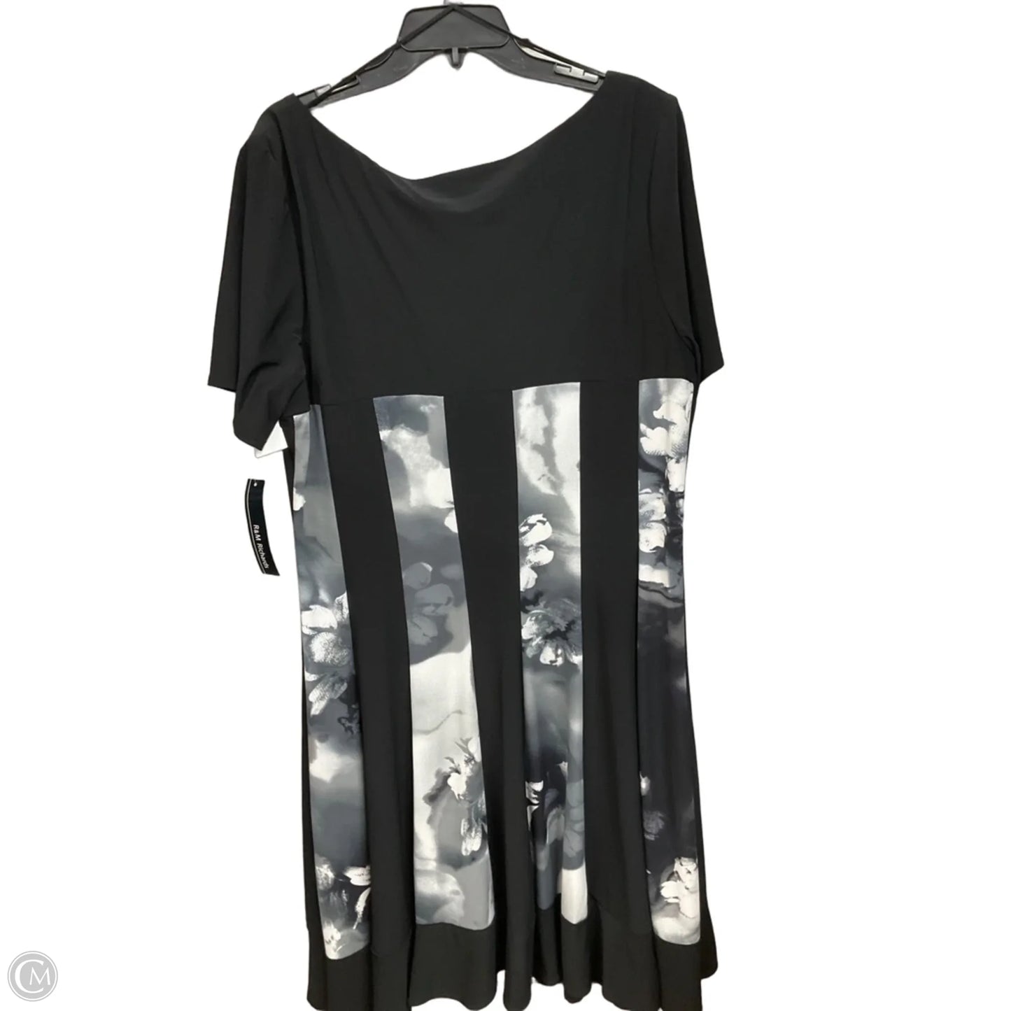 Dress Casual Midi By R And M Richards In Black & Grey, Size: 2x